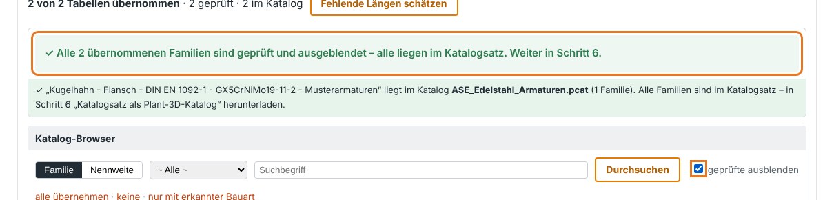 „geprüfte ausblenden“: fertige Familien verschwinden – zum Schluss eine Erfolgsmeldung