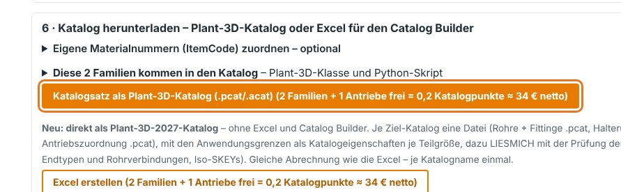 Katalogsatz als Plant-3D-Katalog (.pcat/.acat) herunterladen