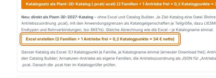 Oder: Excel für den Catalog Builder