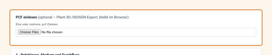 PCF einlesen (mit Kundenkonto) – die Datei bleibt im Browser