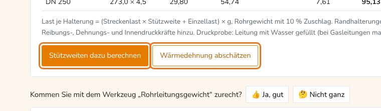 Weiter zu Stützweite oder Wärmedehnung