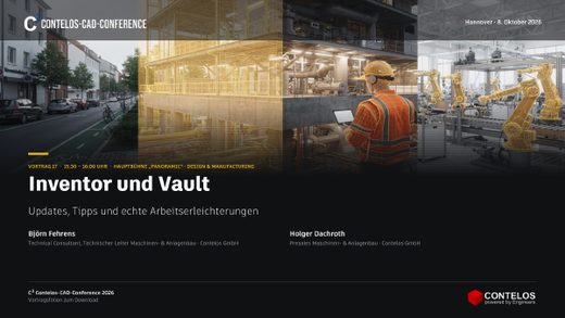 Diapositiva de portada Inventor y Vault: actualizaciones
